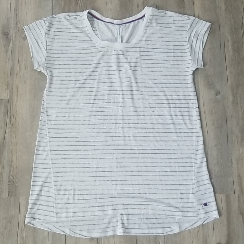 White & Gray Champion Activewear Tee Shirt
